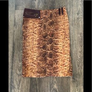 diMARE copper snakeskin pattern pencil skirt